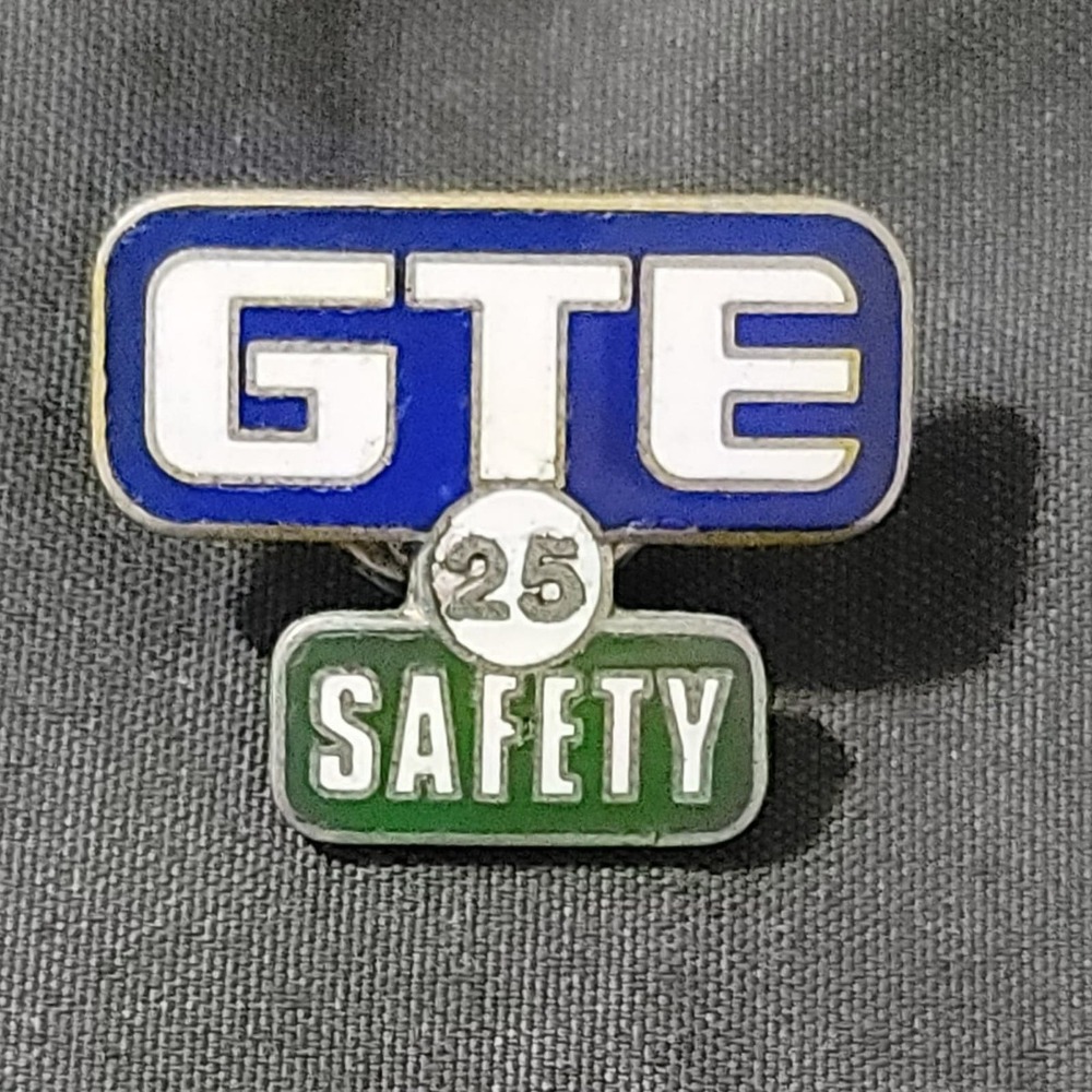 Vtg GTE Safety Lapel Pin